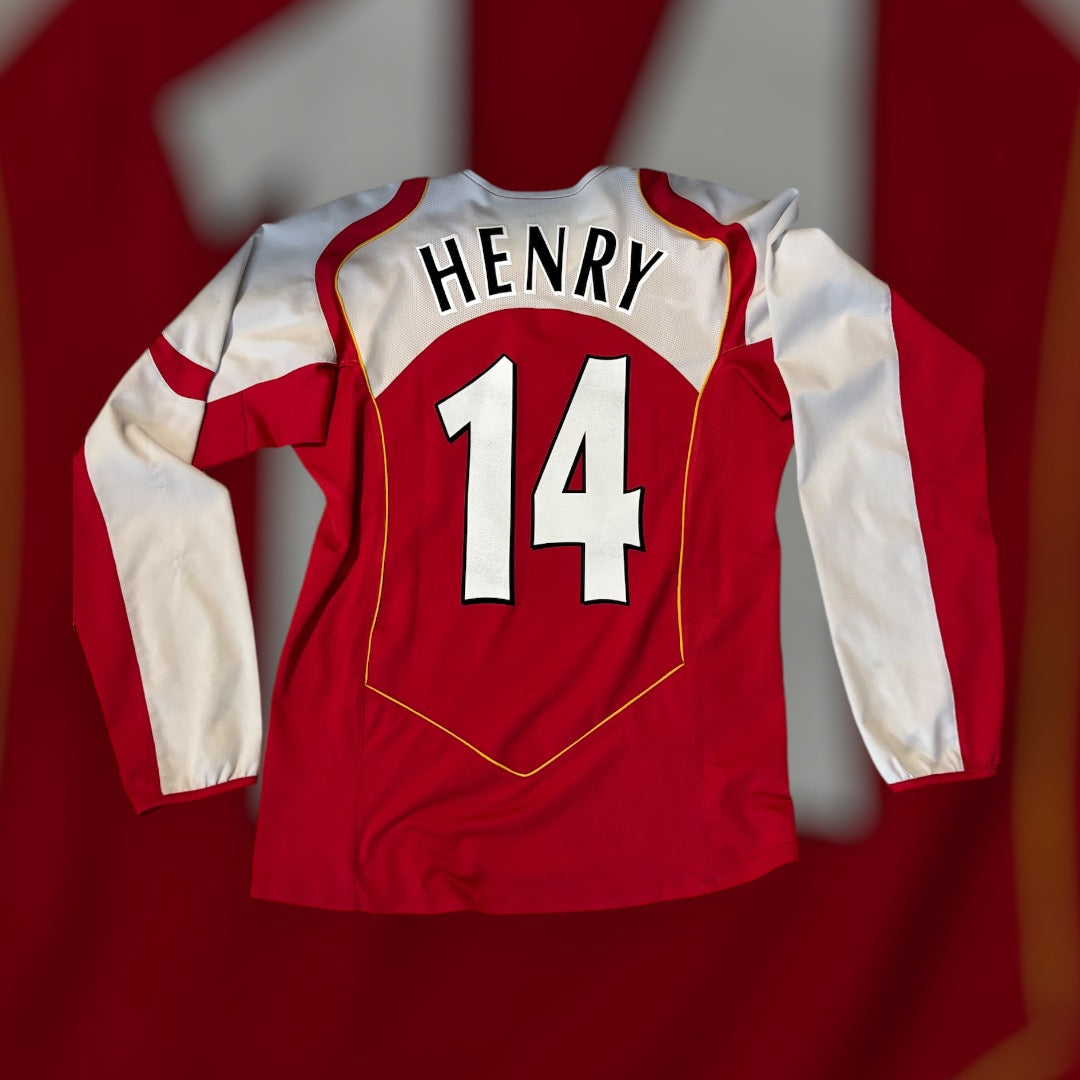 Long Sleeve Thierry Henry #14 2004/2005 Arsenal Home Kit (Medium)