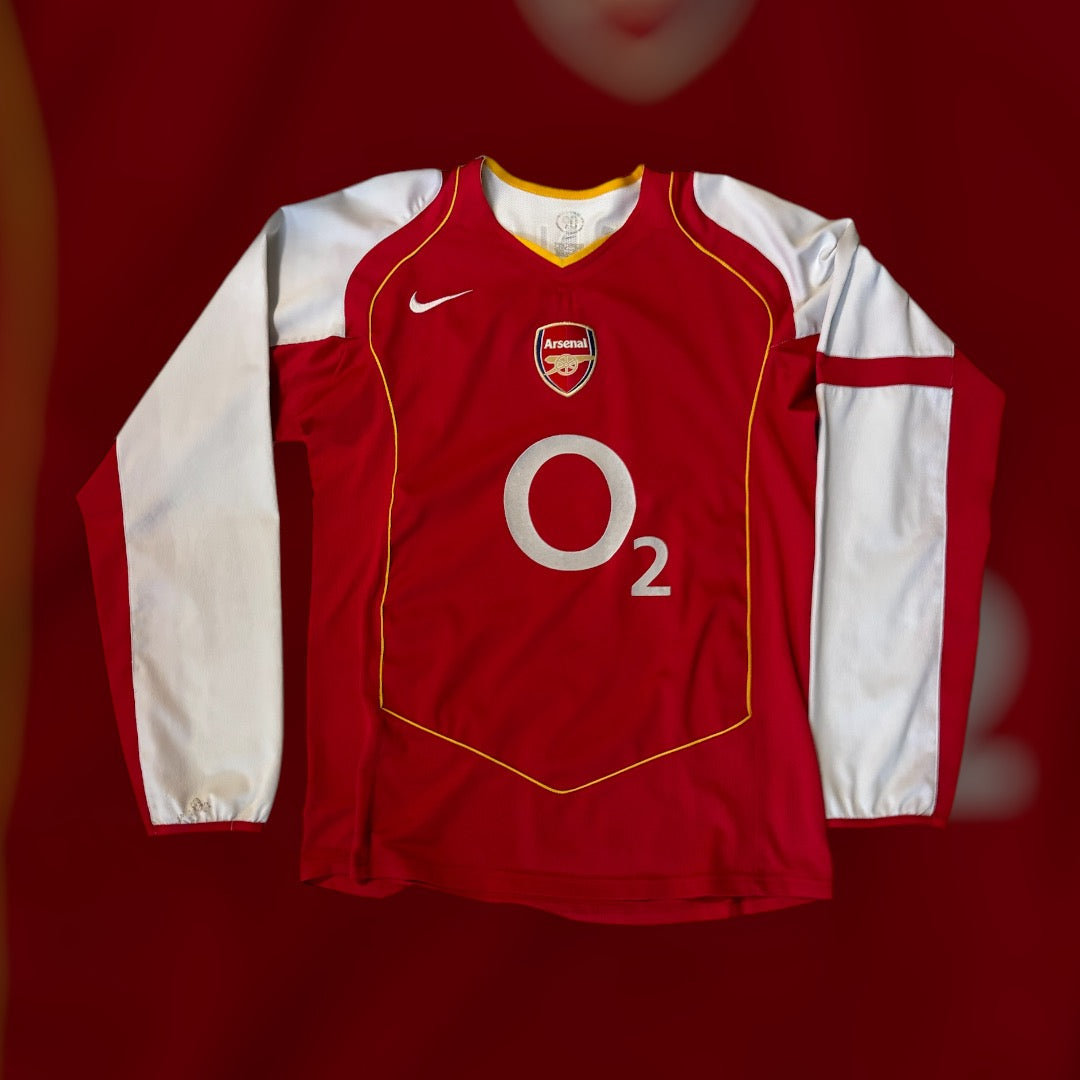 Long Sleeve Thierry Henry #14 2004/2005 Arsenal Home Kit (Medium)