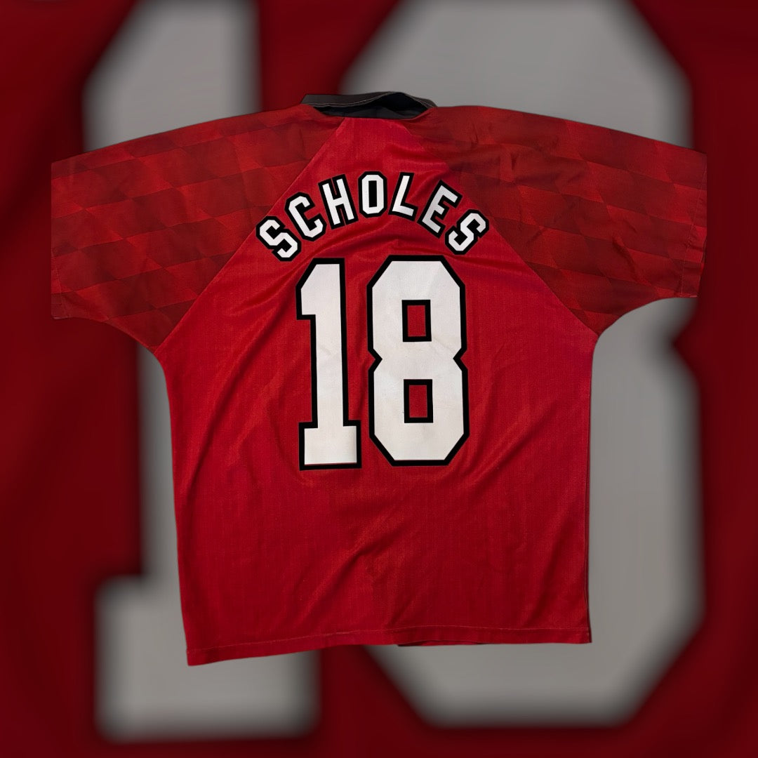 Paul Scholes #18 1998-2000 Manchester United Home Kit (Medium)