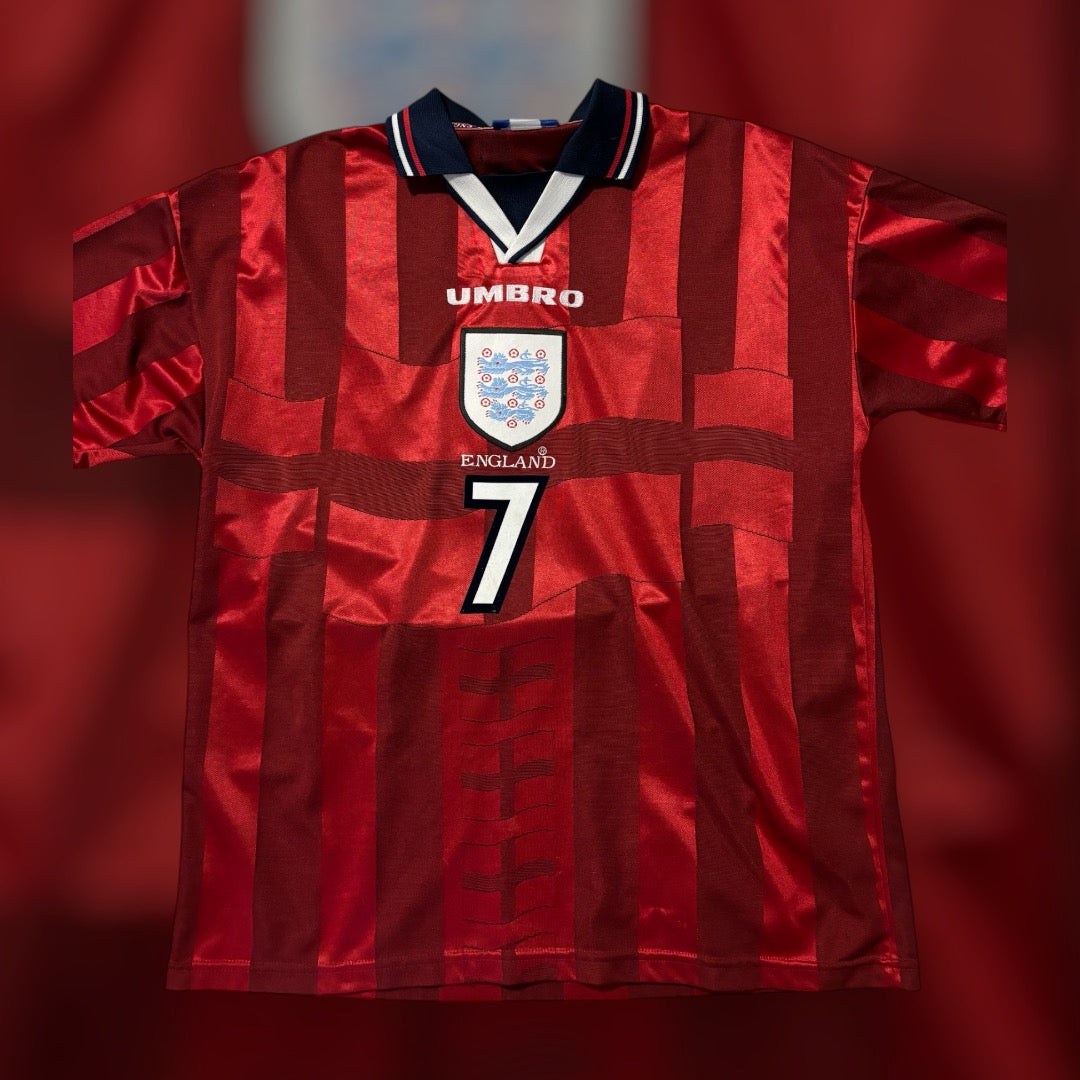 David Beckham #7 1997-1999 England Away Kit (Medium)