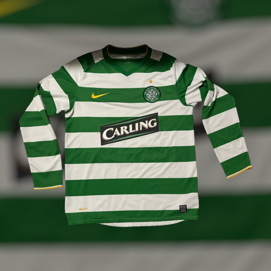 Shunsuke Nakamura #25 Celtic 2008/2009 Long Sleeve Home Kit